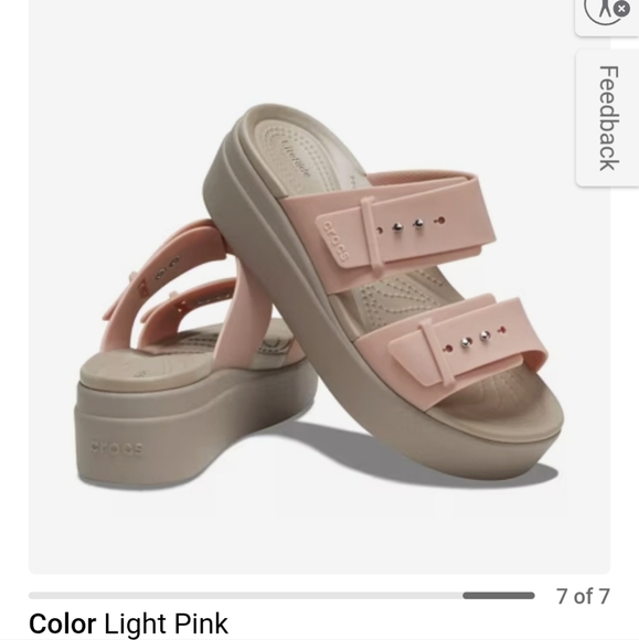 CROCS Blush Pink Platform Slides - Picture 1 of 3